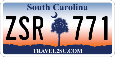 SC license plate ZSR771