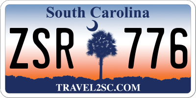 SC license plate ZSR776