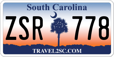 SC license plate ZSR778