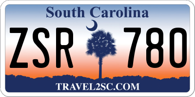 SC license plate ZSR780