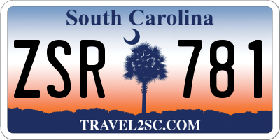 SC license plate ZSR781