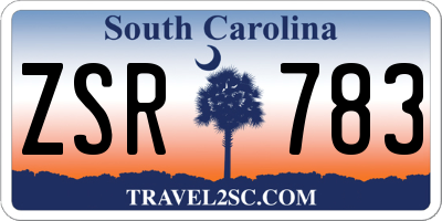 SC license plate ZSR783
