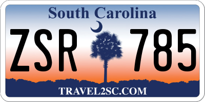 SC license plate ZSR785