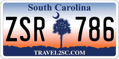 SC license plate ZSR786