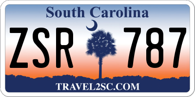 SC license plate ZSR787