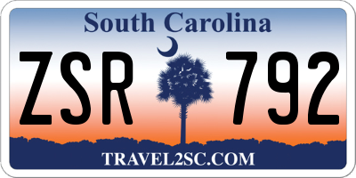 SC license plate ZSR792