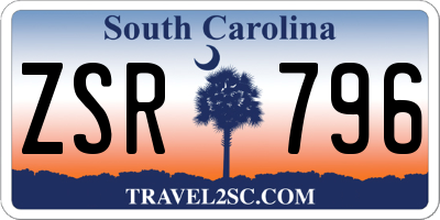 SC license plate ZSR796
