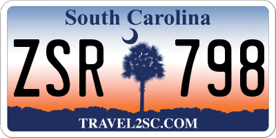 SC license plate ZSR798