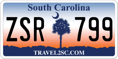 SC license plate ZSR799