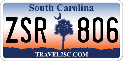 SC license plate ZSR806