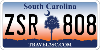 SC license plate ZSR808