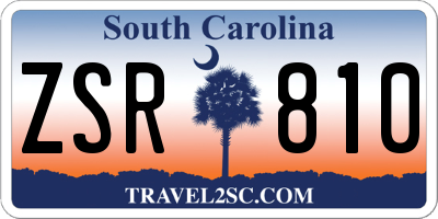 SC license plate ZSR810