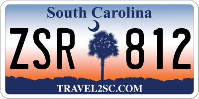 SC license plate ZSR812