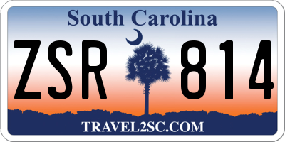 SC license plate ZSR814