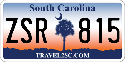 SC license plate ZSR815