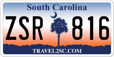 SC license plate ZSR816