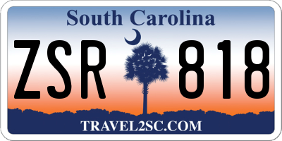 SC license plate ZSR818