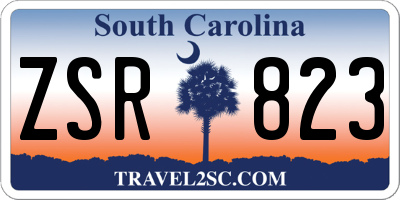 SC license plate ZSR823