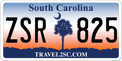 SC license plate ZSR825