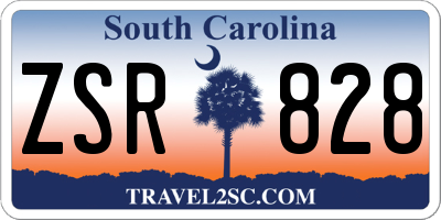 SC license plate ZSR828