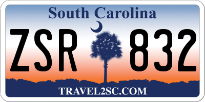 SC license plate ZSR832