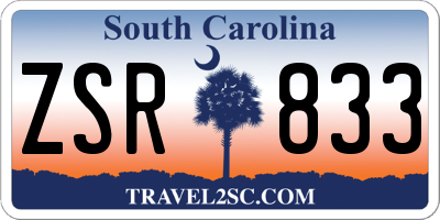 SC license plate ZSR833