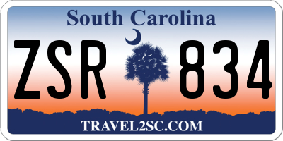 SC license plate ZSR834