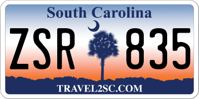 SC license plate ZSR835