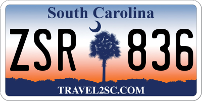 SC license plate ZSR836