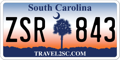 SC license plate ZSR843