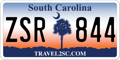 SC license plate ZSR844
