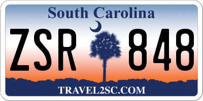 SC license plate ZSR848