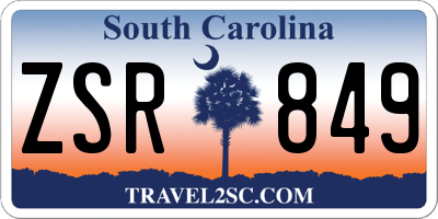 SC license plate ZSR849