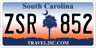 SC license plate ZSR852