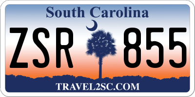 SC license plate ZSR855
