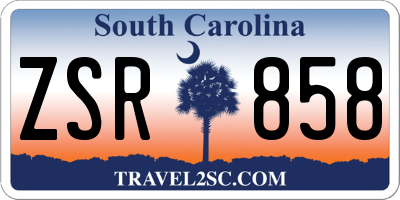 SC license plate ZSR858