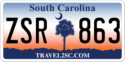 SC license plate ZSR863