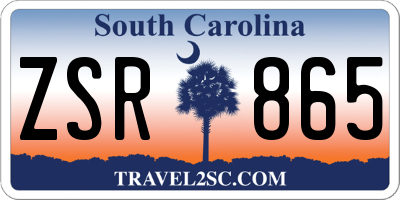 SC license plate ZSR865