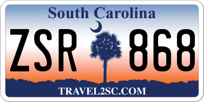 SC license plate ZSR868