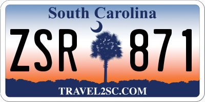SC license plate ZSR871