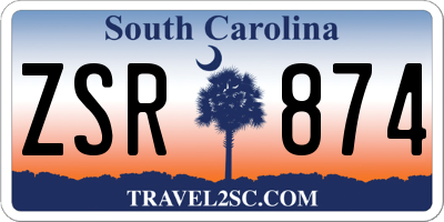 SC license plate ZSR874