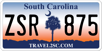 SC license plate ZSR875