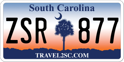 SC license plate ZSR877