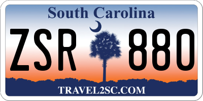 SC license plate ZSR880