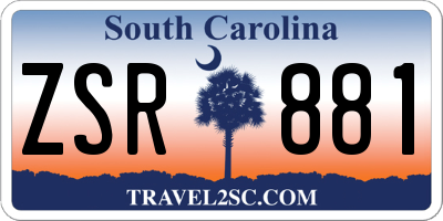 SC license plate ZSR881