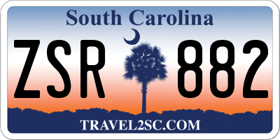 SC license plate ZSR882