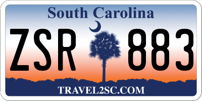 SC license plate ZSR883