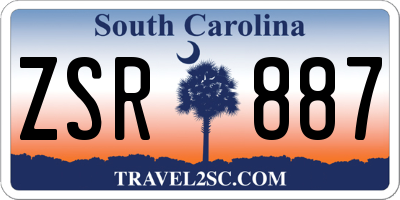 SC license plate ZSR887