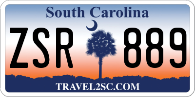 SC license plate ZSR889