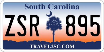 SC license plate ZSR895